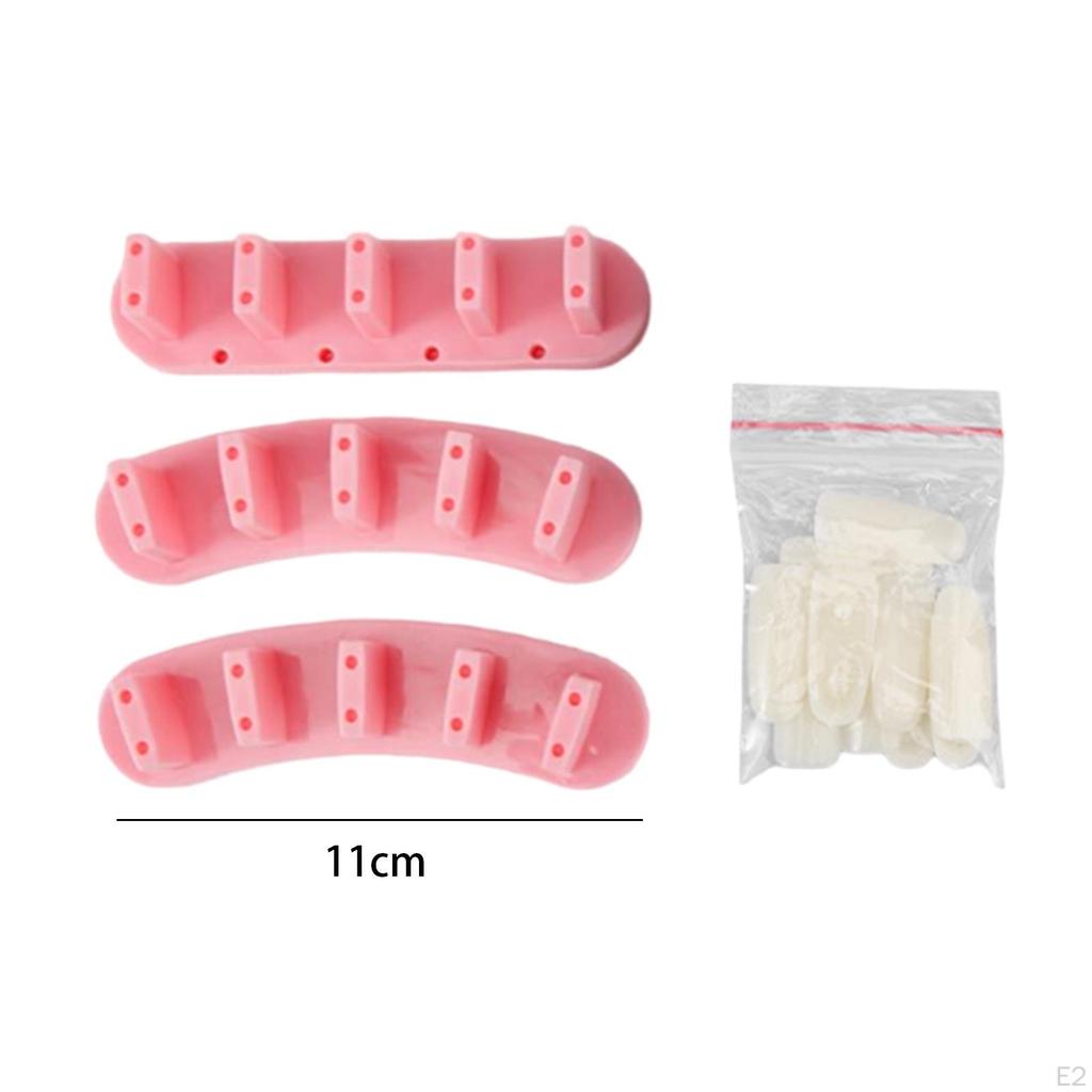 3 Pieces Acrylic Nail Art Display Stand Tips Practice Holder, DIY Training Tools with 10