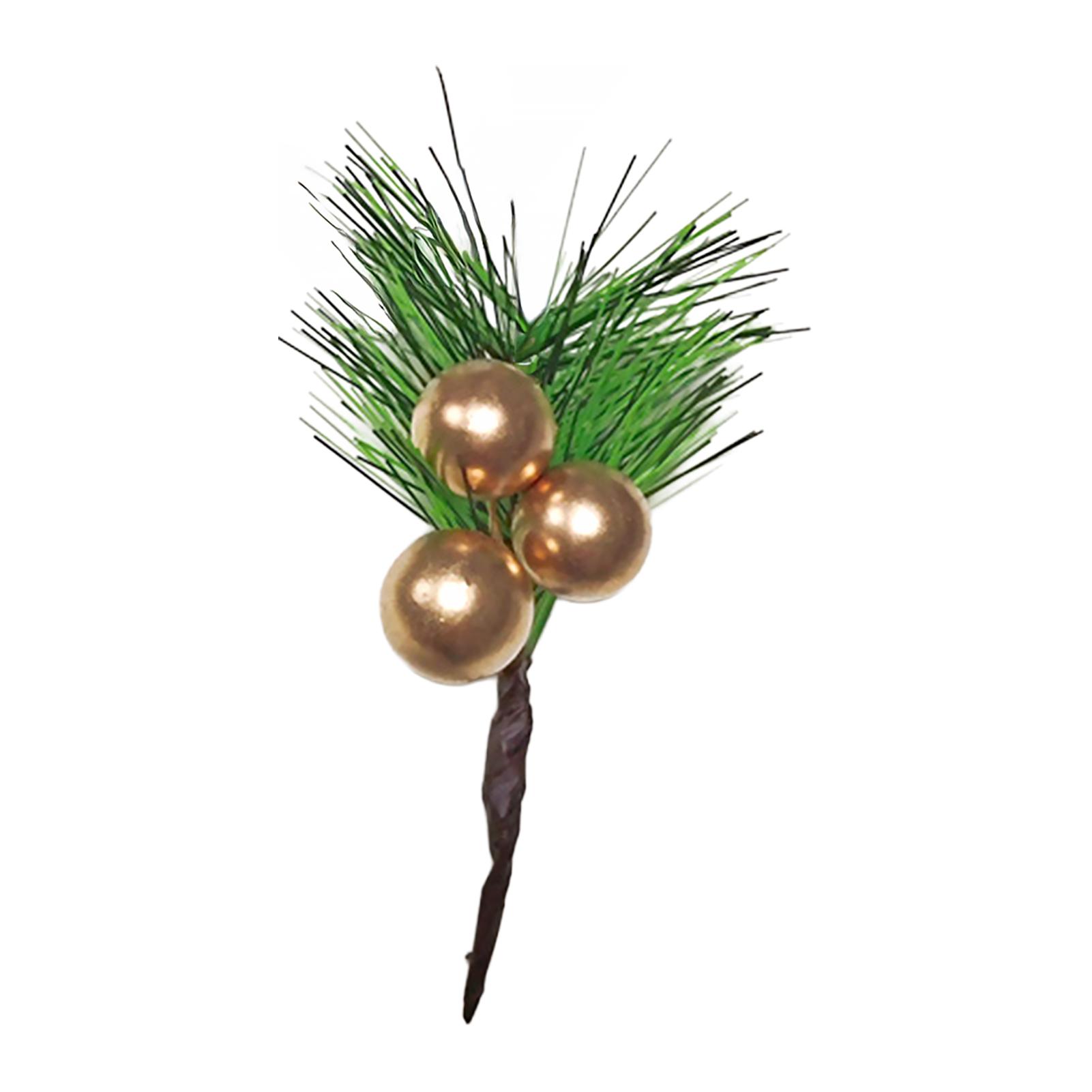 

1pc Christmas Pinecone Pine Needle Garland Decor For Diy Gift Box Wreath Bouquet Realistic Texture For Holiday Home Decoration