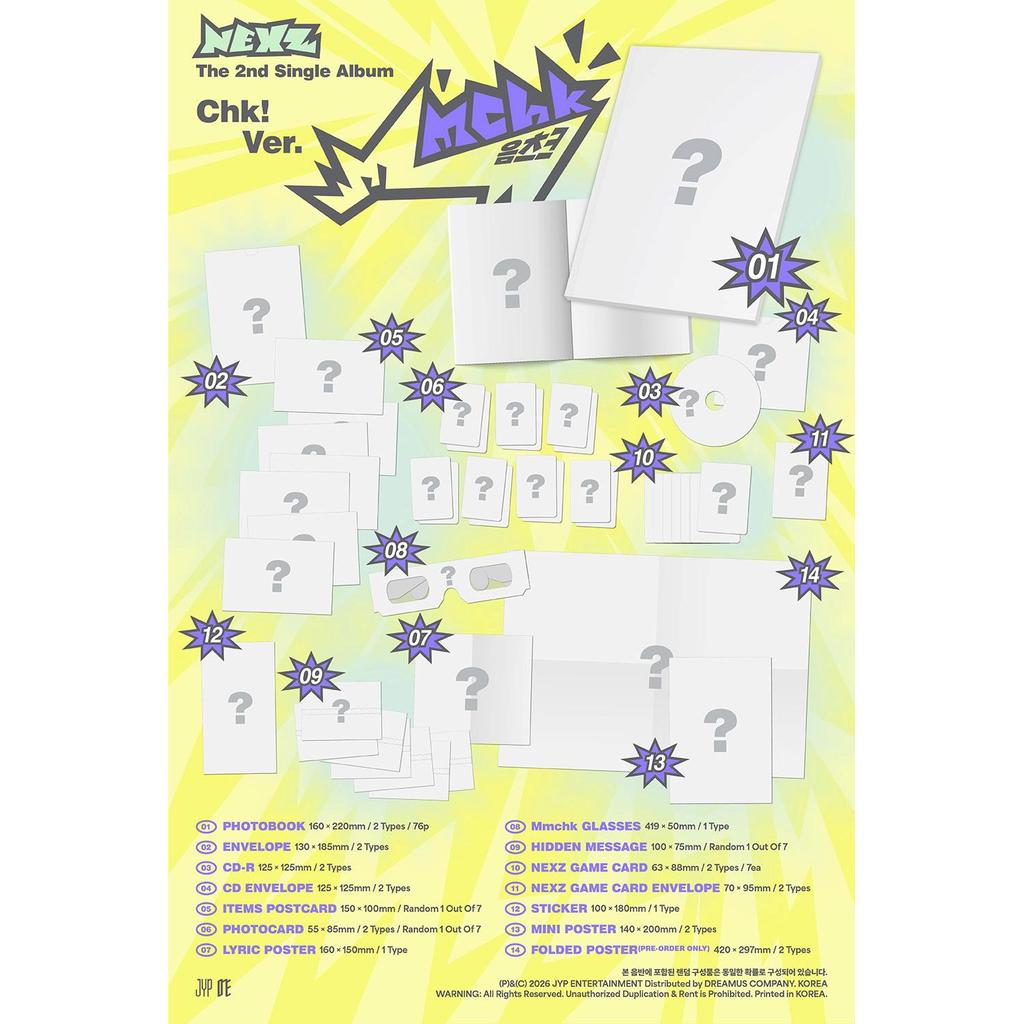 [pre-order] NEXZ The 2nd Single Album - Mmchk (Umm…ver. / Chk! ver.)