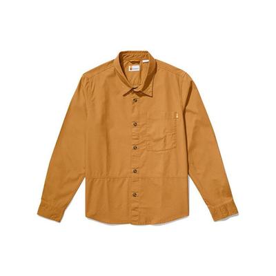 Solid Color Outdoor Casual Pocket Single-Breasted Long Sleeve Shirt Men Shirts Orange A61V5-P47