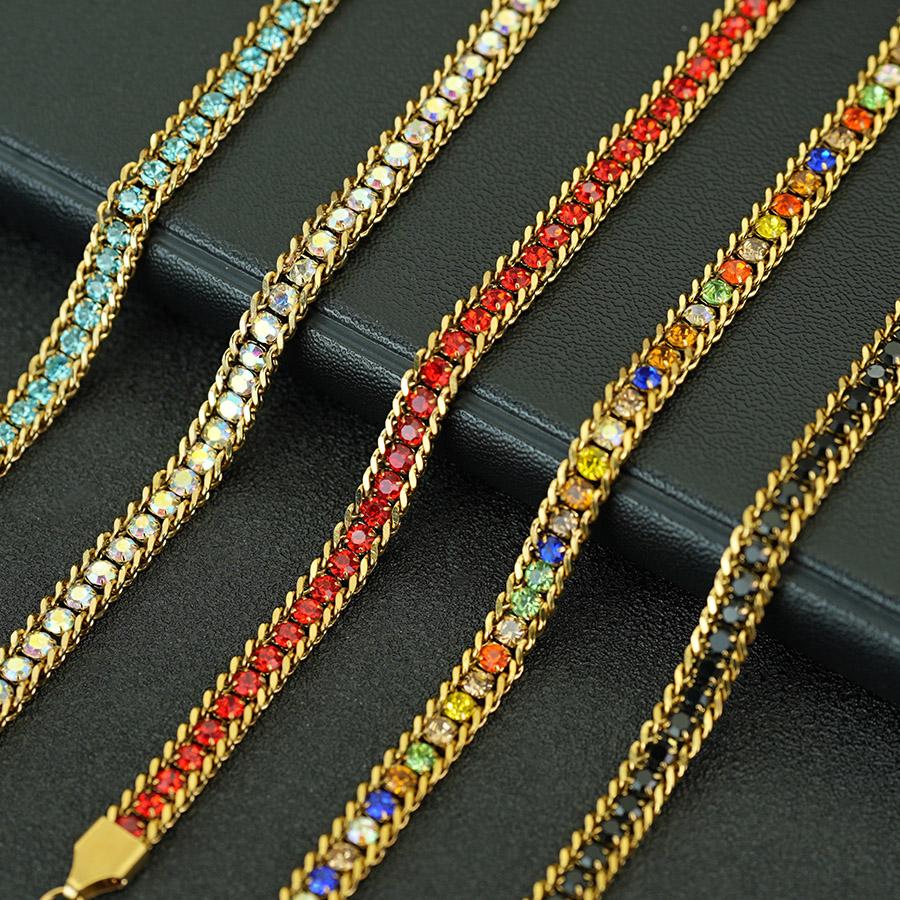Stylish Luxury Zirconia Bracelet Unisex Selected Stainless Steel Material Unfading Non Allergic Adjustable Valentine Day Gift