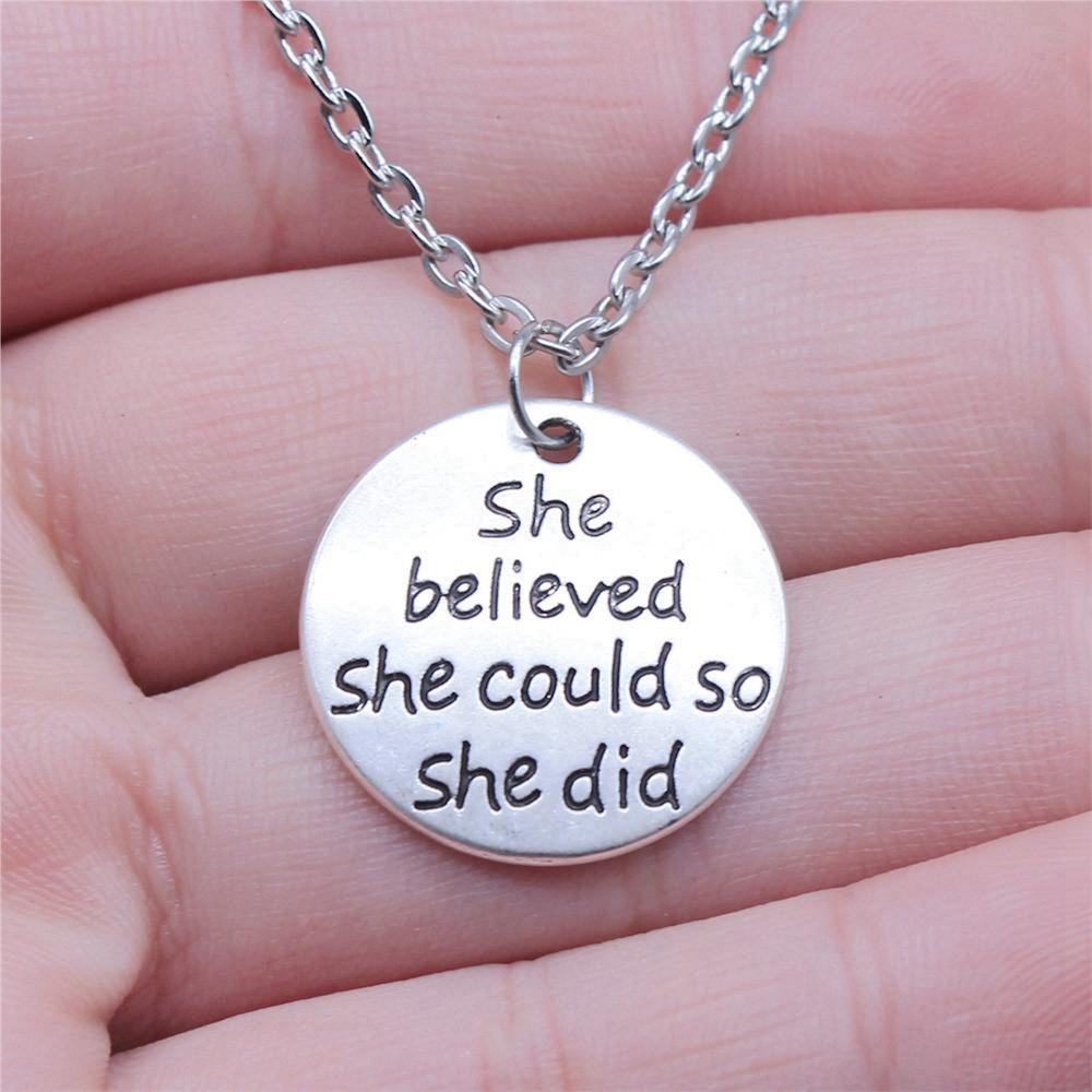 Necklace On The Neck 43cm Chain Round Tags Friendship Vintage Jewelry Supplies QN063