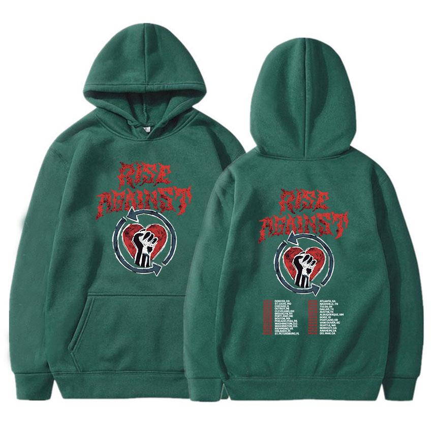 Rise Against Tour Hoodies Men Women Moletom Casual Unisex Streetwear Graphic Heavy Mental Fashion Sweatshirts