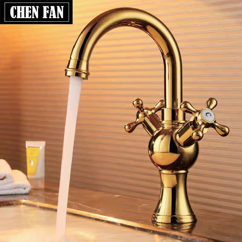 

Yipan European Antique Gold Hot & Cold Basin Faucet