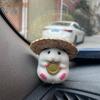 Y4UA Plush Hamster Car Company Hamster Car Ornament Attractive for Fun Loving Drives