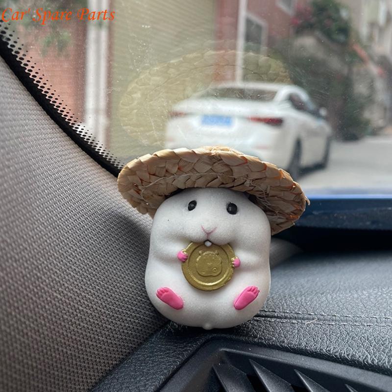Y4UA Plush Hamster Car Company Hamster Car Ornament Attractive for Fun Loving Drives