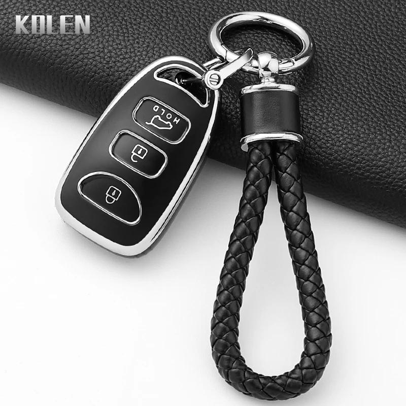 Fashion Tpu Car Key Case Cover For Hyundai Kia Tuscon Elantra Rio Sportage Rondo Accent Protected Shell Keychain Fob Accessories