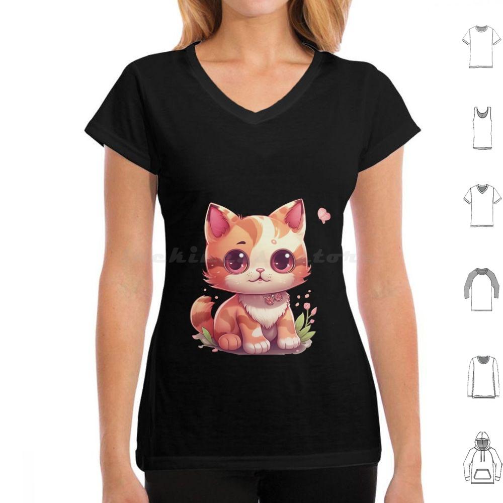Kawaii Charming Kitty T Shirt Men Women Kids 6xl Cute Cat Illustration Cartoony Cat Design Meowing Cat Art Playful Cat