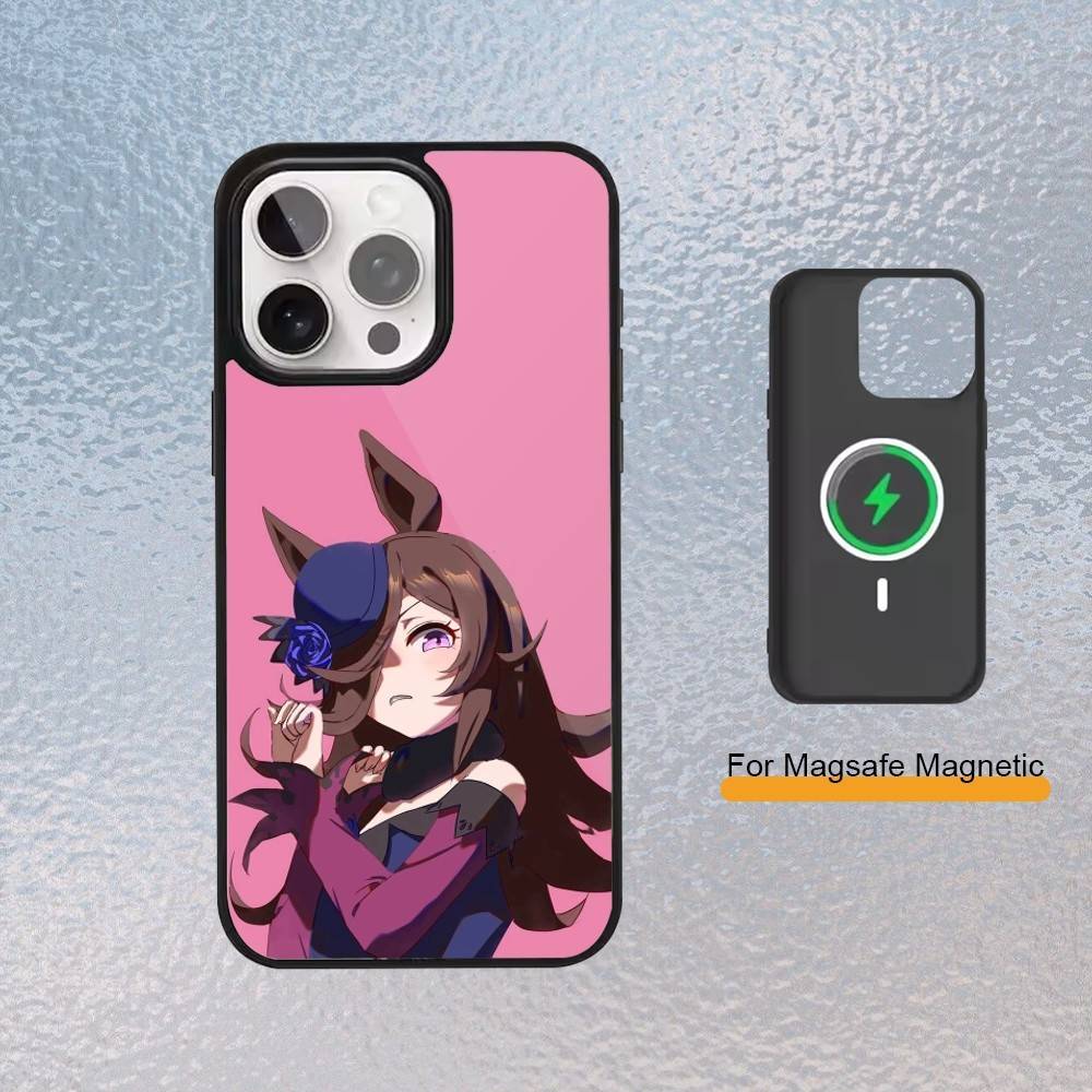 Jolie coque de téléphone Derby U-Uma Musume pour iPhone 17,16,15,14,13,12,11 Plus,Pro Max Housse de chargement sans fil magnétique