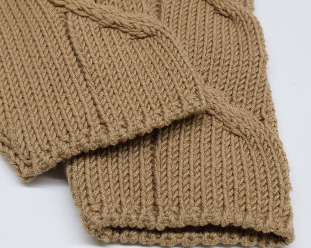 Chanel [Good condition/Domestic Regular Product] 99A P13655V00633 Cable Turtleneck Knit Sweater/ Tops 38 BrownUsed