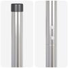 Fence Post Set 2 Pcs Silver Powder Coated Steel