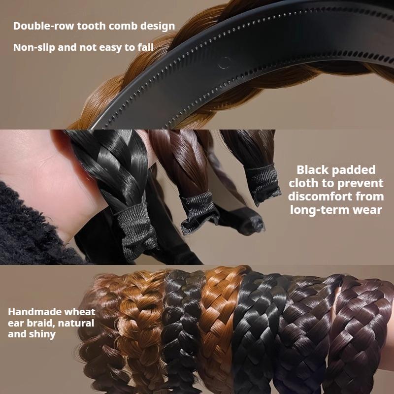 Stylish Women's High-end Wide Headband Wig Headband Anti-slip Head Accessory Hair Clip Hair Accessory