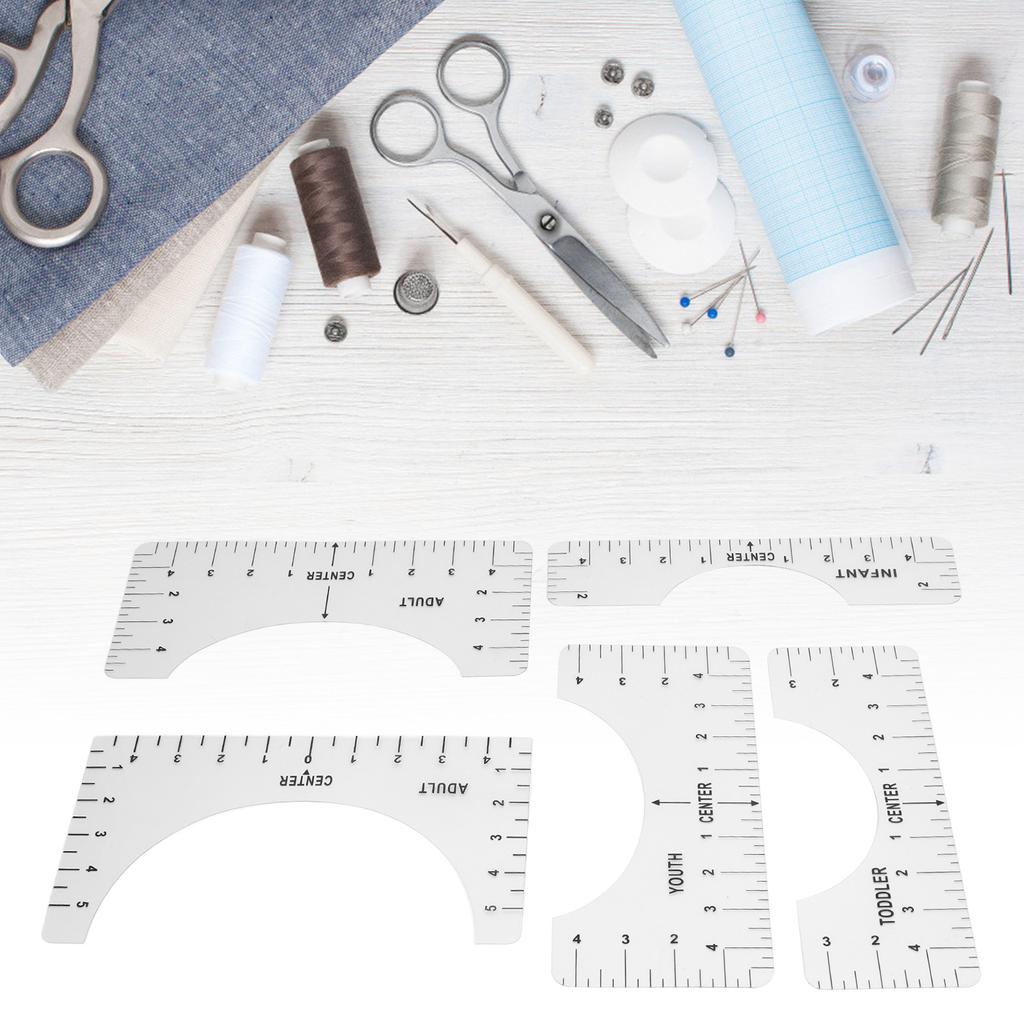 T Shirt Ruler Reusable PVC Shirt Guide Ruler Round Neck Alignment Ruler for Household Office