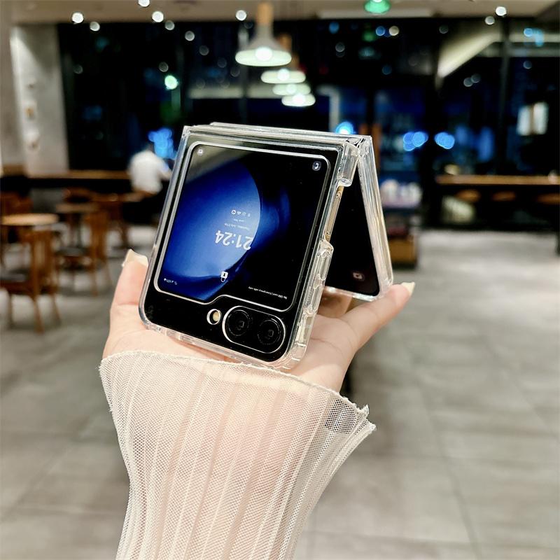 Cases For Samsang Z Flip6 5G For Magsafe Phone Transparent Case For Galaxy Z Flip 6 5 4 3 Tough Shockproof Wireless Charging Magsafing Cover