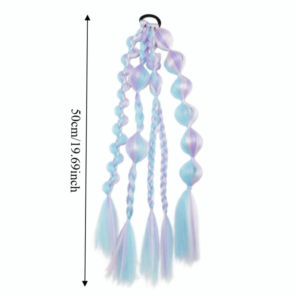 Multi-Color Lantern Bubble Twist Braid Long Gradient Hair Wrap  Music Festival