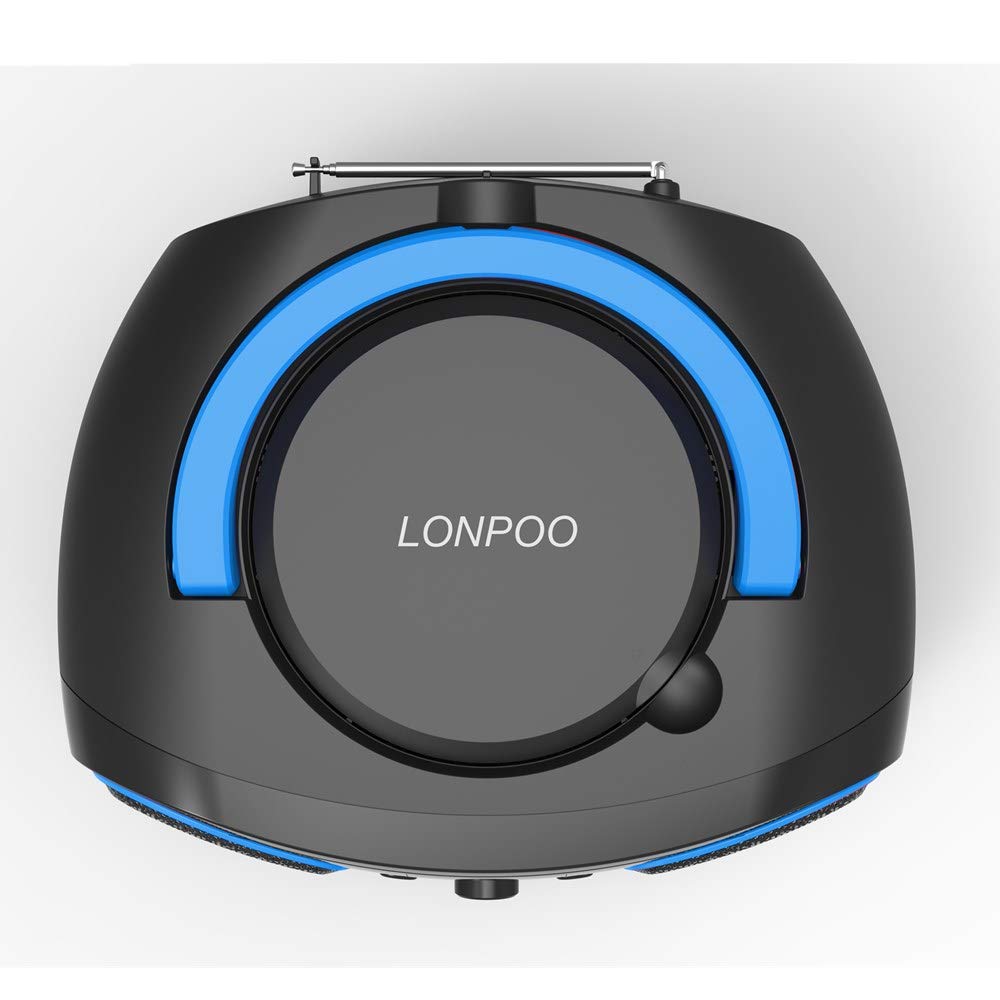 LONPOO Stereo CD Player with FM MP3 Headphone LCD Compact CD Player with Perfect for Nursery School Language Learning Bluetooth, Radio, Playback,
