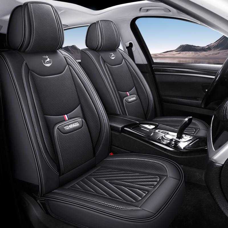 2PCS Luxury Full-Cover Car Seat Covers for Front Seats, Premium Perforated PU Leather, Universal Fit for Most Vehicles