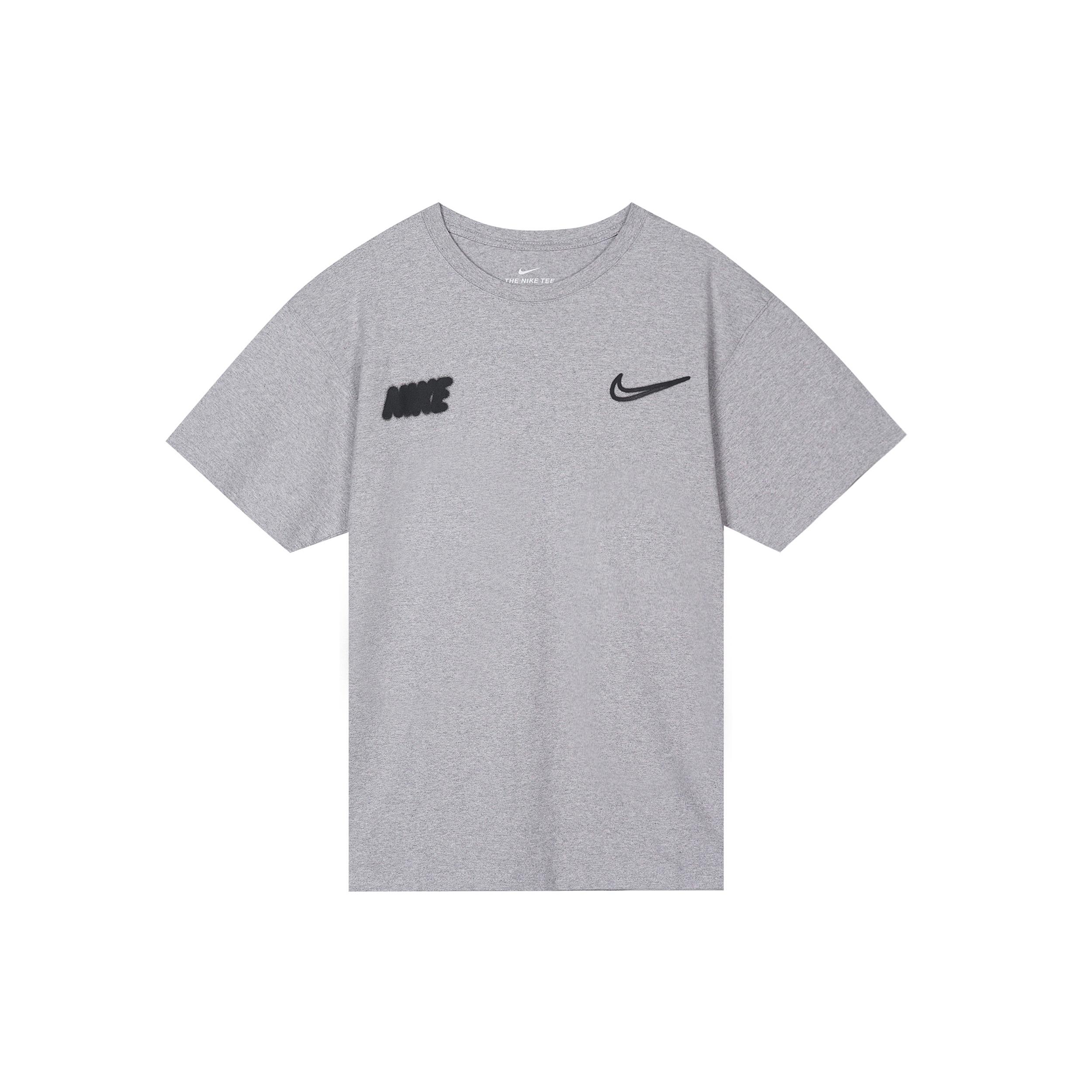 Nike Alphabet Logo Graffiti Round Neck Short Sleeve Gray Men s CW5583-902 S