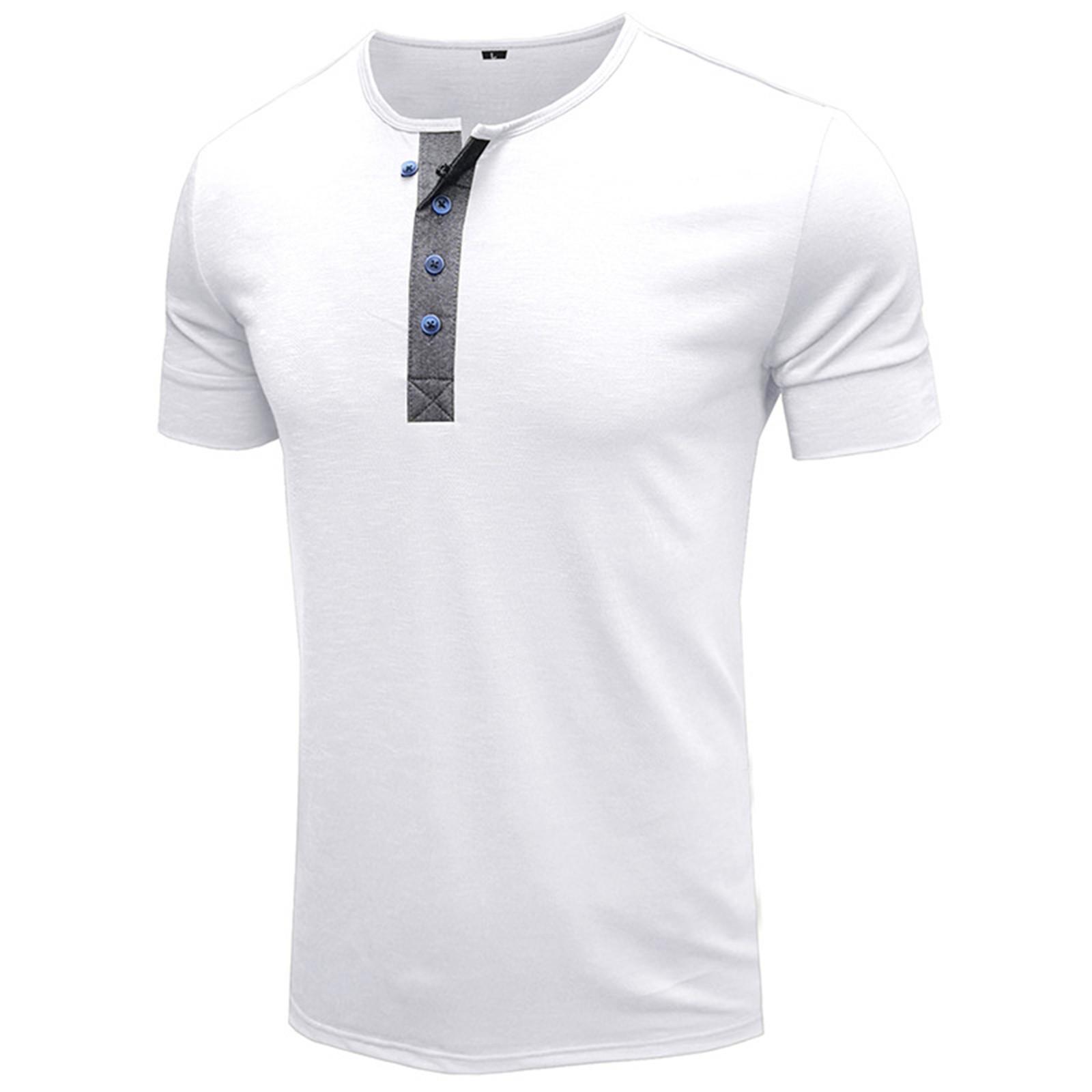 

Мужская повседневная приталенная базовая модная футболка с коротким рукавом и круглым вырезом, летний топ XL белый