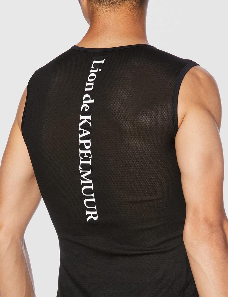 Lion de Capelmuur Sleeveless Polypropylene Size Jersey, 100% Fabric, Moisture-Wicking, Quick-Drying, Stretch, Black, S-M