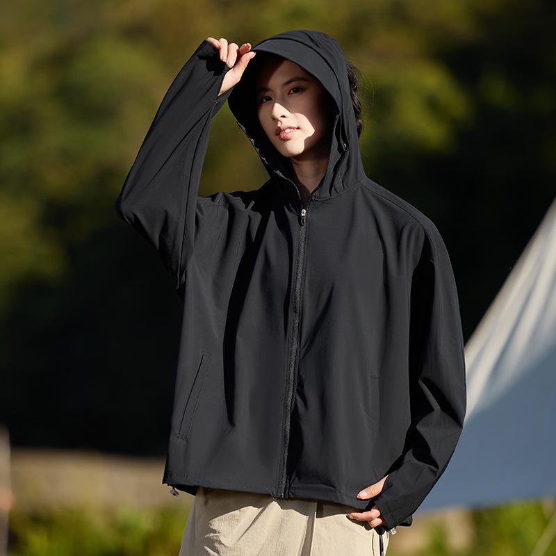Unisex UV-Protection Hooded Ice Silk Summer Suit with Detachable Features