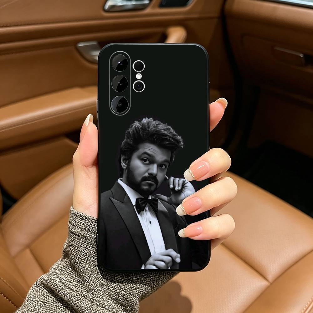 Thalapathy Vijay India Soft Silicone Case for Samsung S25, S24, S21, S22, S23, S30, Ultra, S20, Plus, FE, Lite-Black