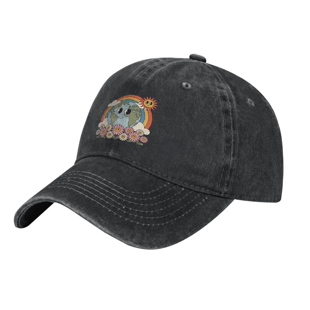 Planet Earth Saying Happy Earth Day  Baseball Caps Vintage Distressed Denim  Sun Cap Unisex Outdoor Summer Adjustable Hats Cap