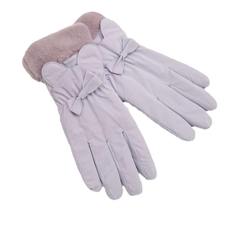 Damen Winter Radhandschuhe Niedlich Wasserdicht Touchscreen Plus Samt Verdickt Winddicht Winterwärme und Kälteschutz Elektrofahrzeug