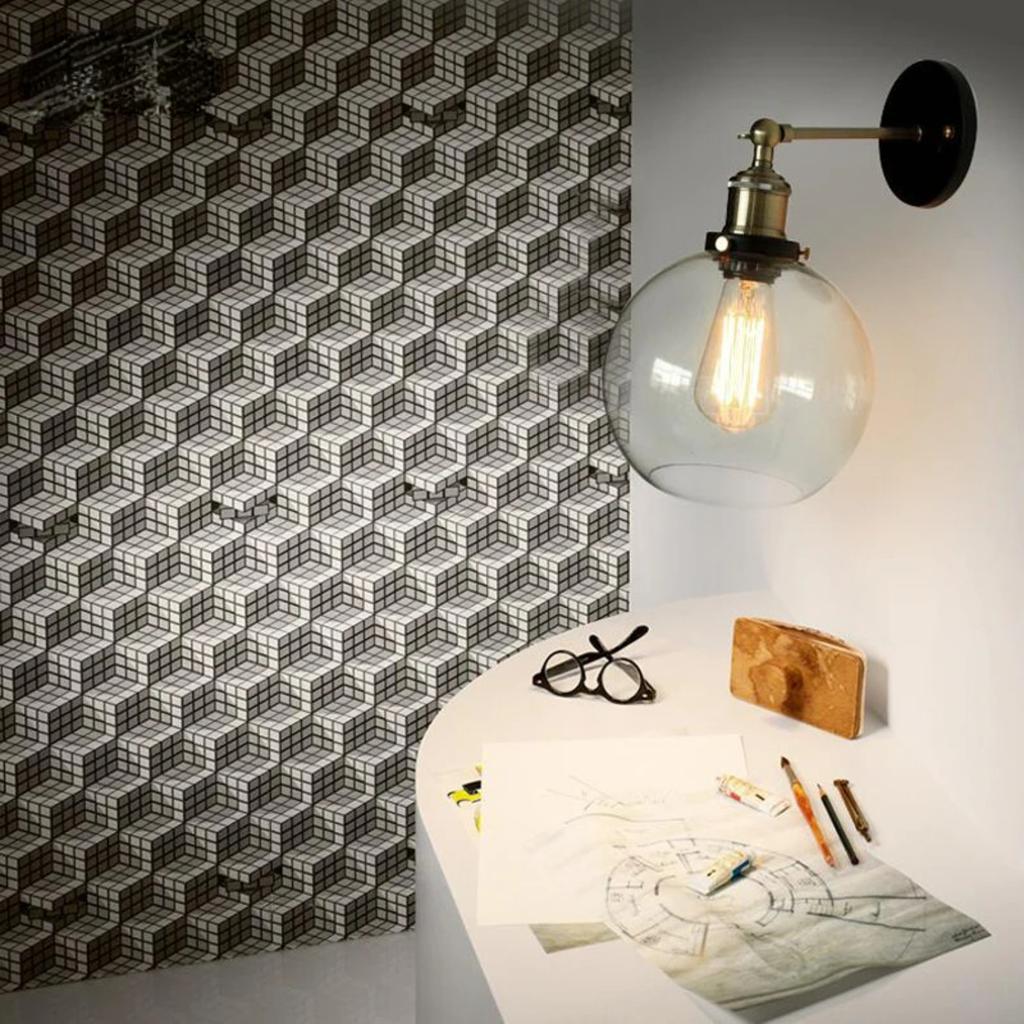 Ny Stilig Retro Vintage Industriell Loft Vegglampe med Klar Glasskjerm og Metall Trekant Ovalt Design - Vintage Industriell