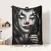 Clown Rose Flannel Blanket Throw Blanket Soft Warm Sofa Bed Camping Car home Decor Unique Christmas Gift C930372