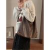 IELGY women's large-capacity bag, simple soft leather shoulder armpit bag, retro commuter oblique span mother and child bag