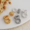 18K Gold-Plated Zircon Flower Spacer Beads with Rhinestones for DIY Jewelry