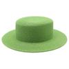 Seaside vacation beach sun protection sun hat green straw hat light board DIY versatile British flat top top top hat