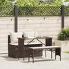 VidaXL 3-piece Garden Dining Set and Brown Poly Rattan Cushions, Outdoor Dining Set, Furniture of 4104182