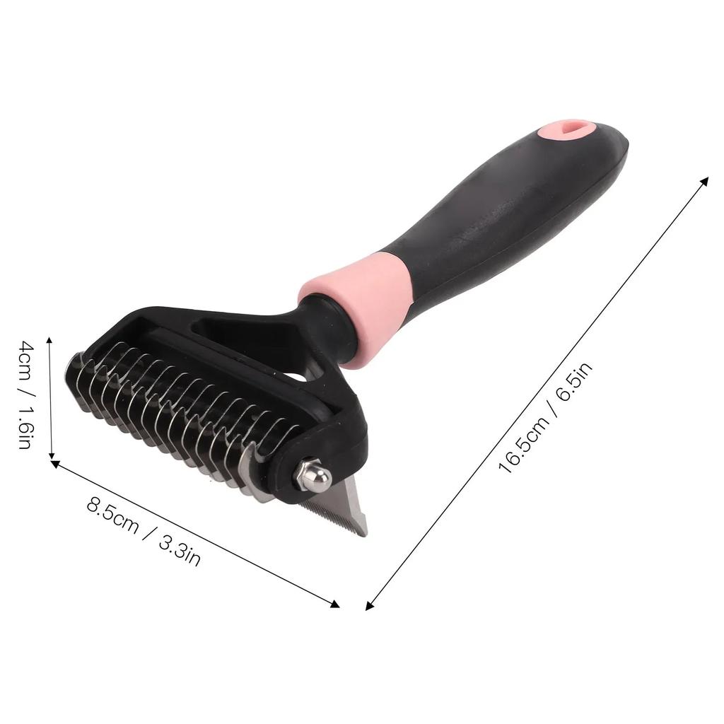 Pet Grooming Rake Stainless Steel Double Sided Pet Hair Remover For Cats And Dogs