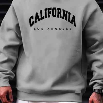 Winter Casual & Date Outfit, Men's Fleece Lined Crew Neck Sweatshirt, Warm & Cozy