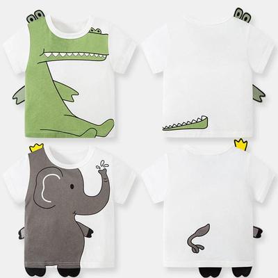 Camiseta de Punto Redonda de Dibujos Animados 3D para Niños Betop - Verano 2025 Manga Corta.