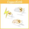 Rainbow Mini Unique Lightning Cloud Earrings Set For Women Alloy Jewelry Trendy