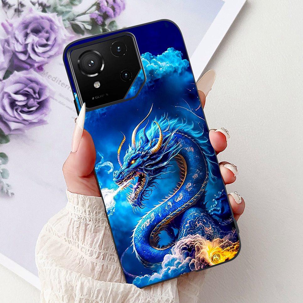 For ASUS ROG Phone 9 FE Phone Case Dragon Koi Fish Lion Dragon Pattern Cover For ROG Phone 9 Pro Phoen9 Soft Silicone Bumper ASUS ROG Phone 9