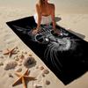 Glamorous Cat In Shades Beach Towel, Super Soft Microfiber, Gift for Her/Him, Birthday, for Pool, Beach, Travel, Home Decor Fan Gifts