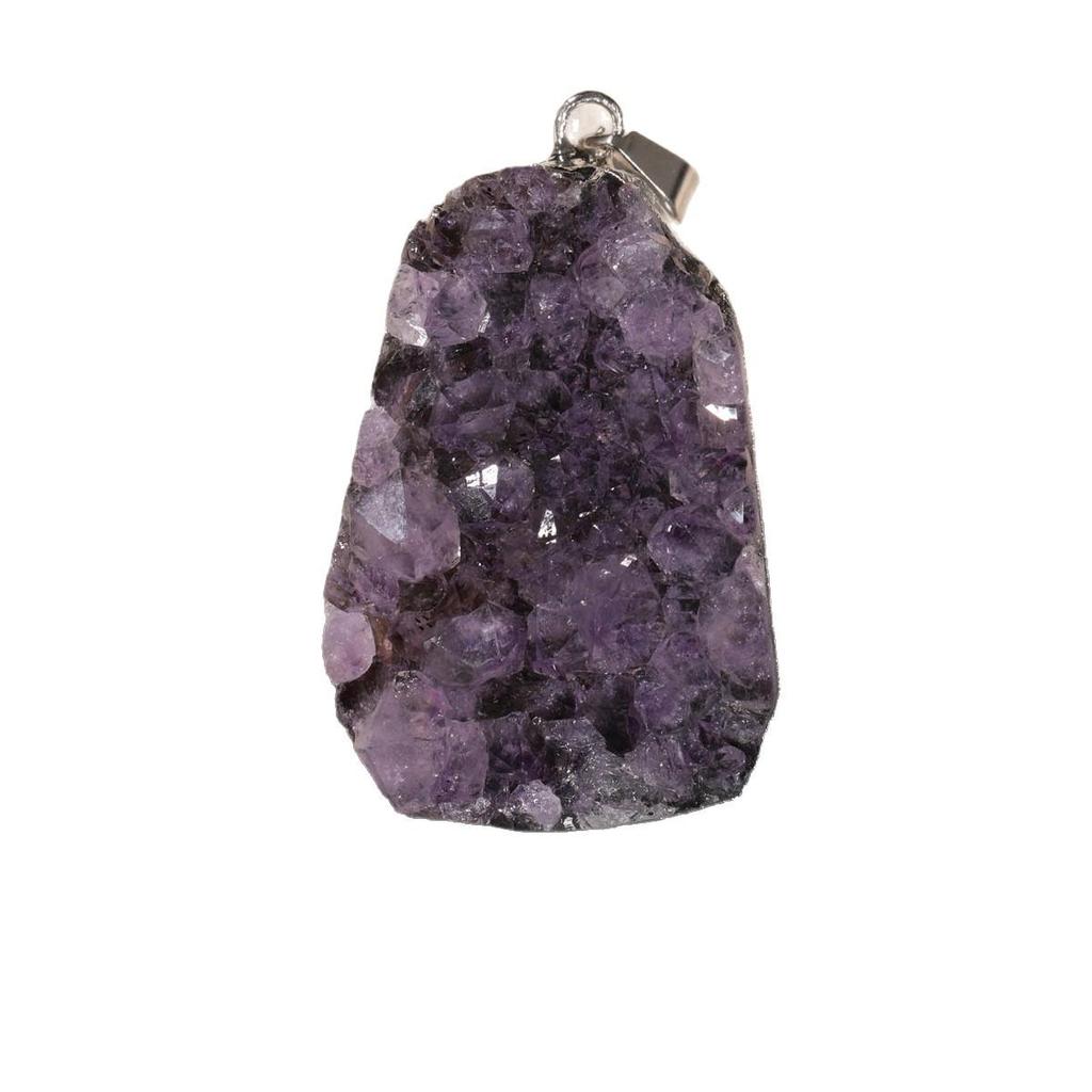 Amethyst Crystal Irregular Shape Pendant Charm Jewelry Accessories