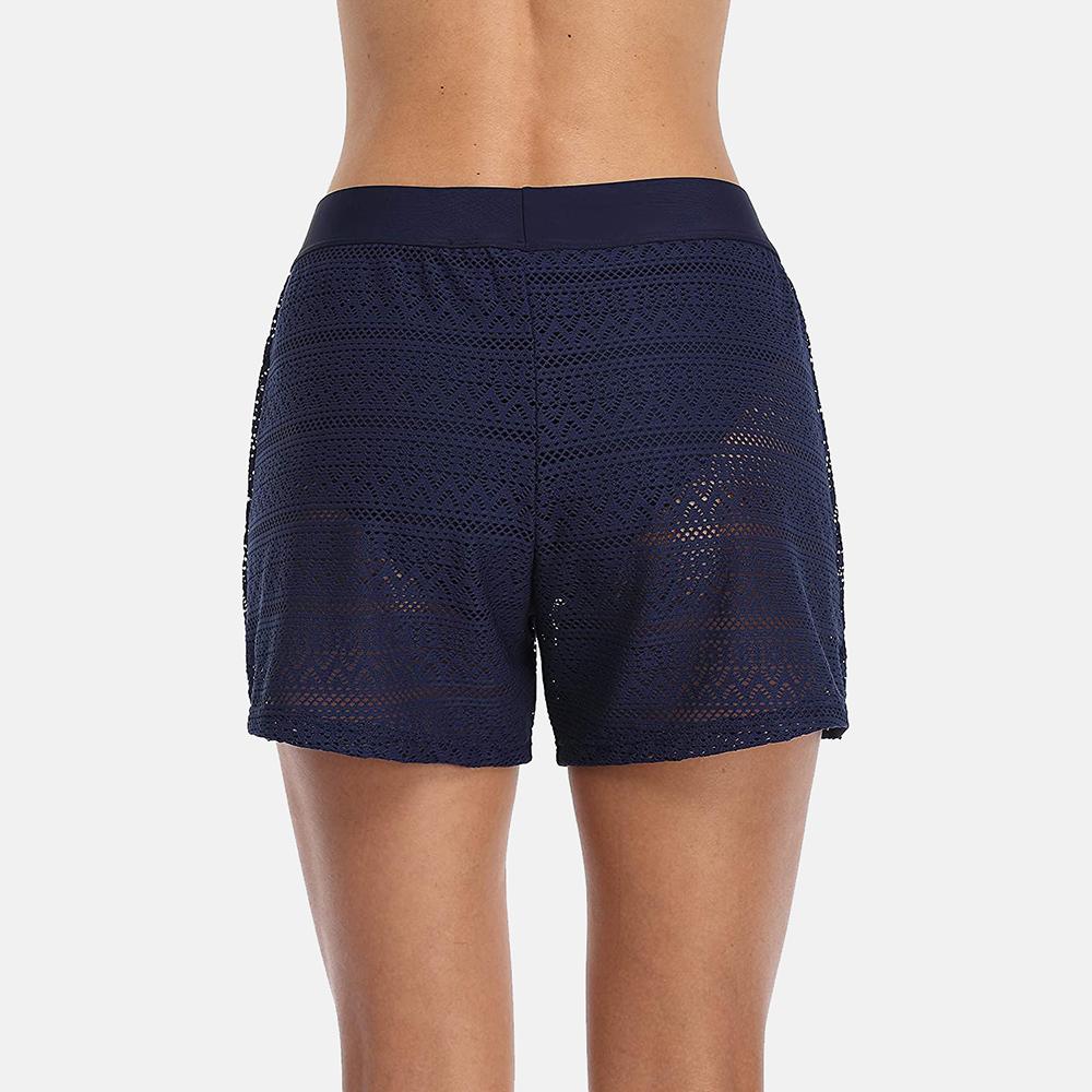 CHARMLEAKS Womens Swim Shorts High Waist Hollow Out Swimsuits Build-in Brief Swimwear Briefs Swimming Bottom Tankini Bottoms