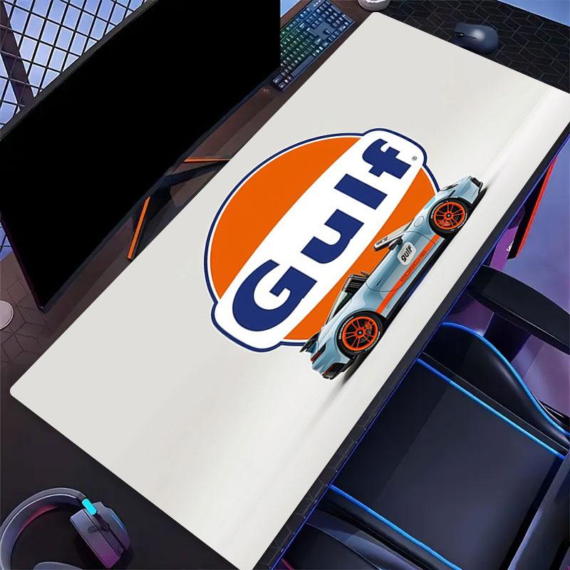 Gulf Racing Art Mouse Pad, Large Gaming Desk Mat, Non-slip XXL Mousepad for Laptop & Tablet, Mini PC Playmat with Stitched Edges