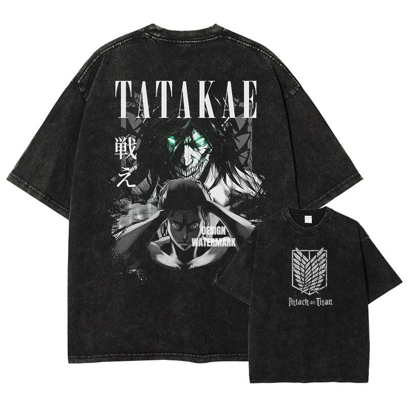 

Anime Levi Ackerma T Shirts Oversized Vintage Washed AAttack on TTitan Tshirt Retro Streetwear TTitan AAttack Tshirt Cotton S