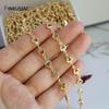 14K Gold Plated Brass Spool Link Chains,Rhombus-Shaped/ Pentagram Star/ Love Heart Chains For DIY Jewelry Making Findings