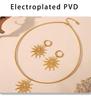 18k Gold-Plated Titanium Spiral Sun Pendant Necklace & Earrings Set