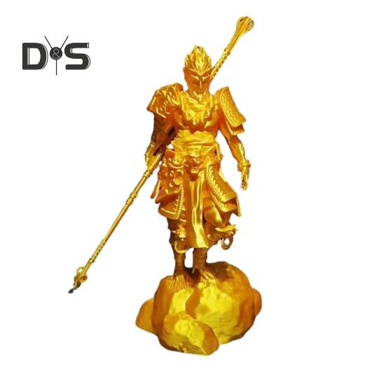 

3D-друкована фігурка Wukong Великі мудреці Рівні Небо Фігурка Статуя Скульптура Король Мавп Модель Прикраса робочого столу Орнамент Гра Периферійні пристрої золотистий