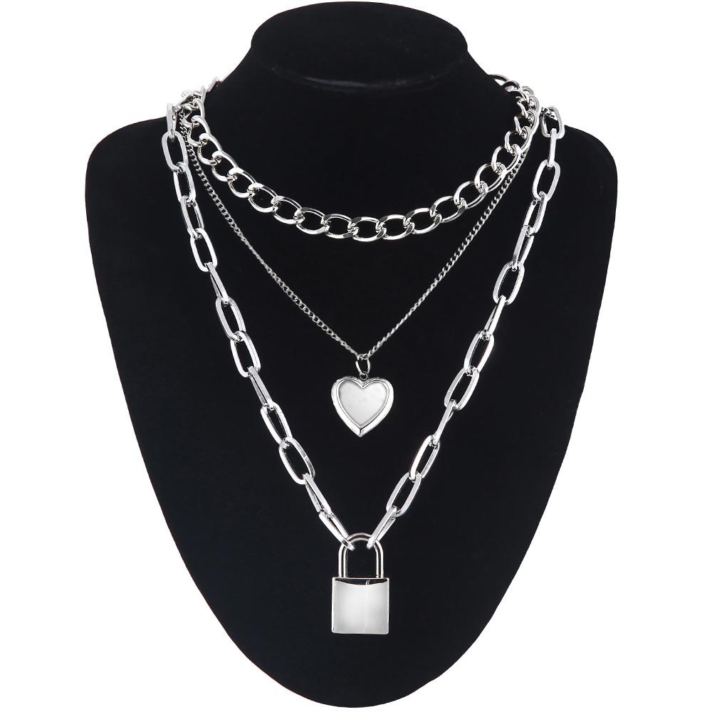 Lock Chain Necklace With A Padlock Pendants For Women Men Punk Jewelry On The Neck 2020 Grunge Aesthetic Egirl Eboy Accessories