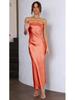 European & American 2025 Spring/Summer Satin Backless Tube Dress for Women.