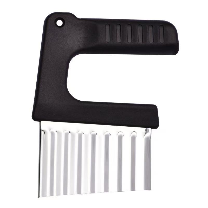 1 Pcs Crinkle Cutter Stainless Steel Potato Carrot Chip Vegetable Crinkle Wavy Chopper Cutter Fry Slicer Kitchen Accessories
